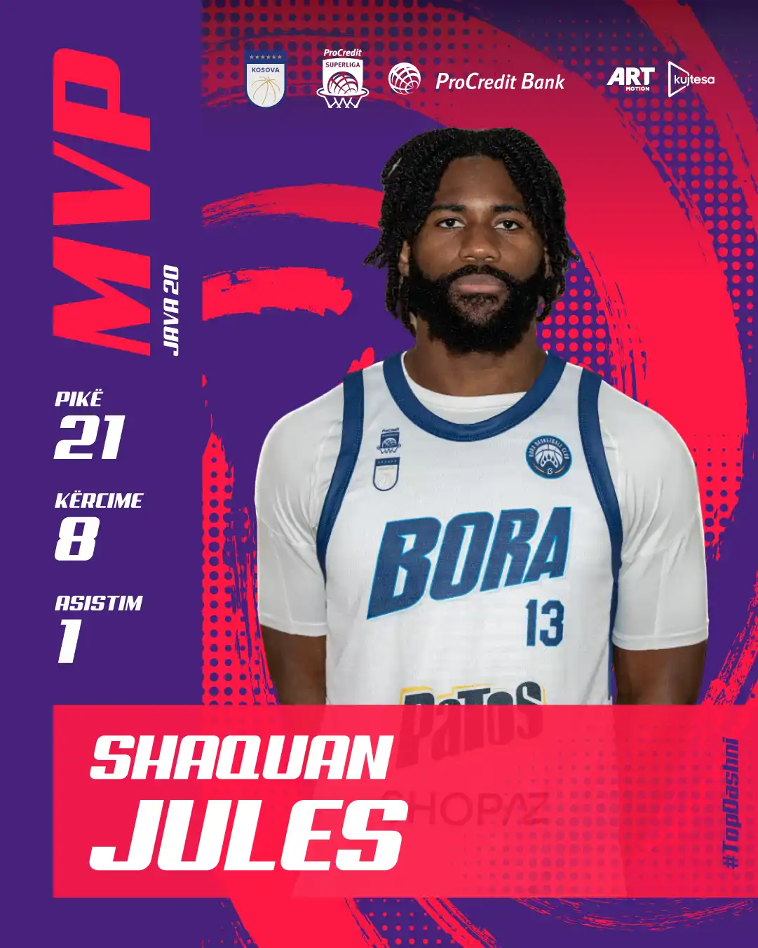 Shaquan Jules, MVP i javës së 20-të 