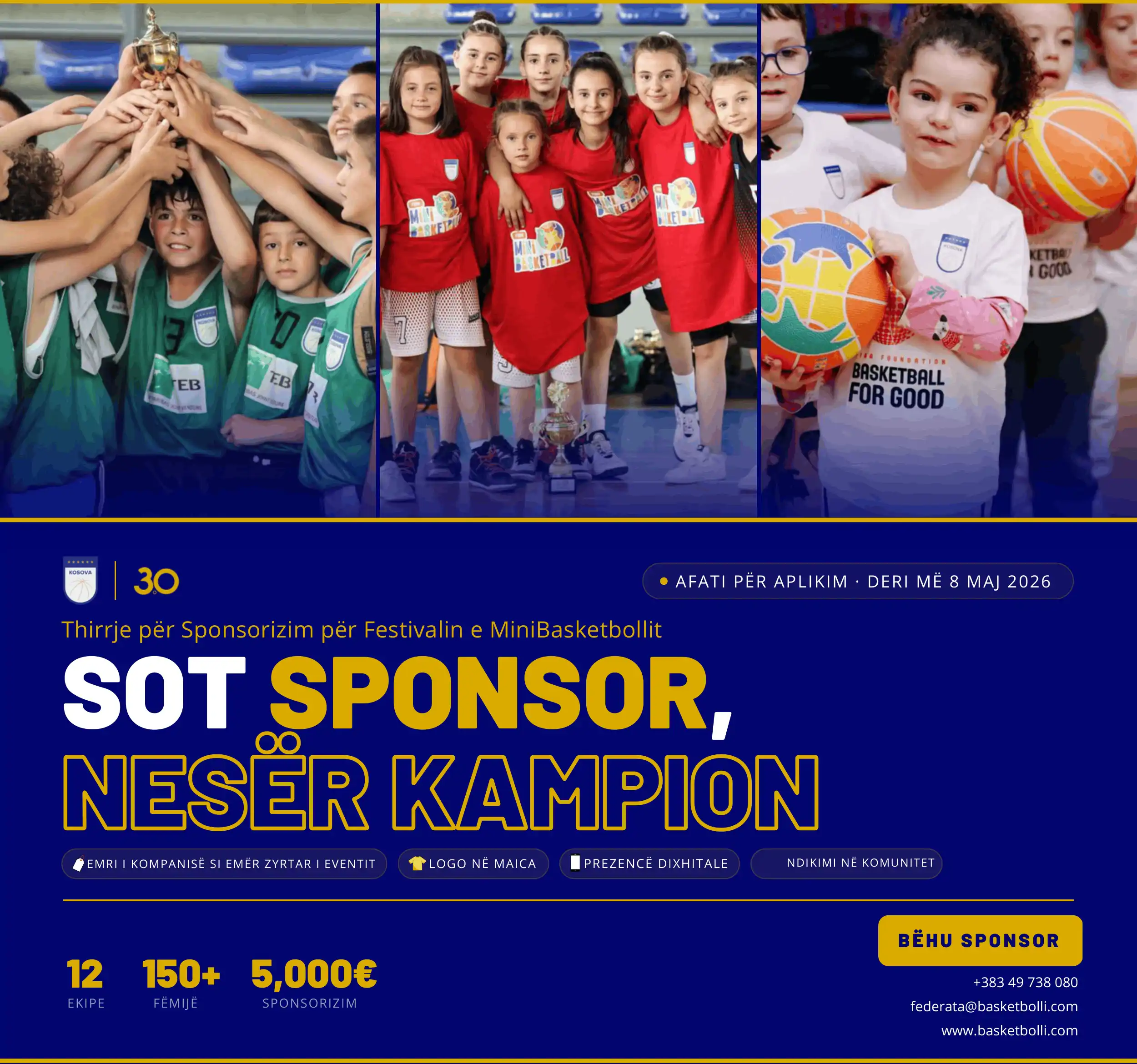 Hapet thirrja për sponsorisim për Festivalin e MiniBasketbollit 2026