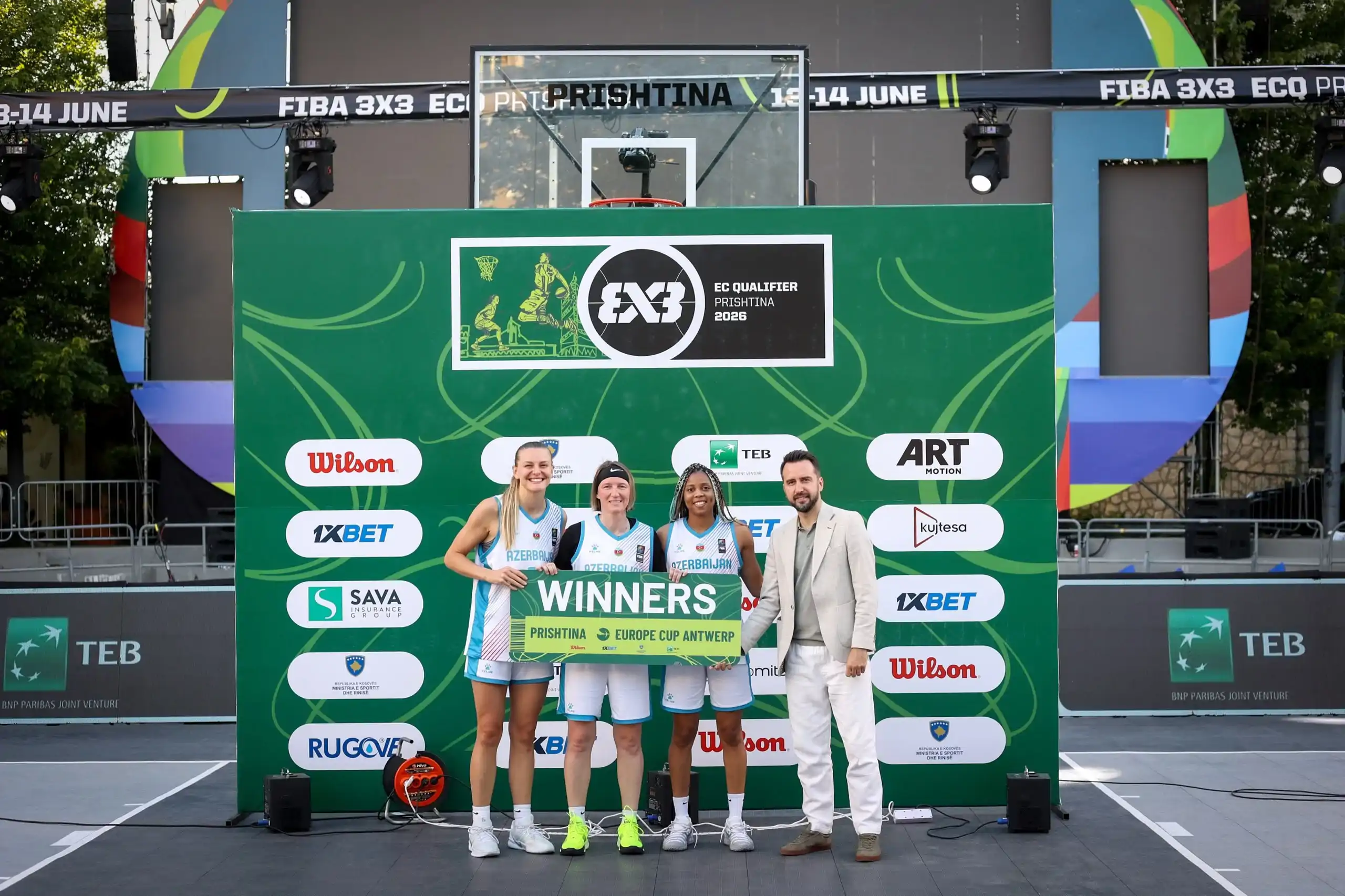 Azerbajxhani te femrat dhe Irlanda te meshkujt fitojnë në FIBA 3x3 ECQ Prishtina 2026